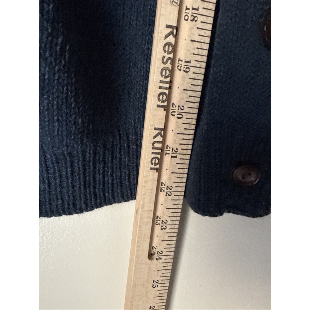 Dark Blue Nordic Yoke Button-Up Cardigan Sweater - Picture 5 of 7